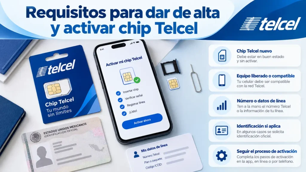 Requisitos para dar de alta y activar chip Telcel Requisitos para dar de alta y activar chip Telcel